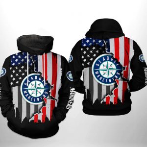 Seattle Mariners MLB US Flag 3D Printed Hoodie/Zipper Hoodie