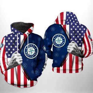 Seattle Mariners MLB US Flag 3D Printed Hoodie/Zipper Hoodie