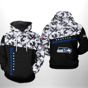 Seattle Seahawks NFL Camo Veteran Team 3D Printed Hoodie/Zipper Hoodie