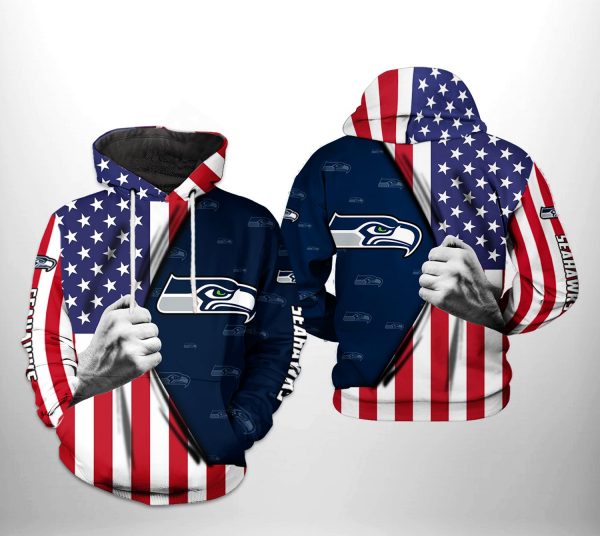 Seattle Seahawks NFL US Flag Team 3D Printed Hoodie/Zipper Hoodie