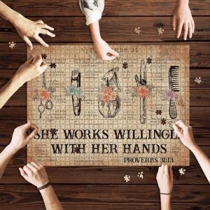 She Works Willingly With Her Hand Jigsaw Puzzle Set