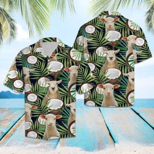 Sheep Coconut Tropical Hawaiian Shirt Summer Button Up