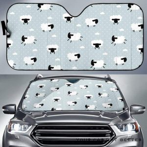 Sheep Polka Dot Cloud Pattern Car Auto Sun Shade