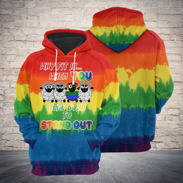 Sheep Rainbow 3D Printed Hoodie/Zipper Hoodie Sheep Rainbow 3D Printed Hoodie/Zipper Hoodie