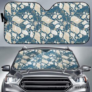 Shell Polynesian Tribal Pattern Car Auto Sun Shade
