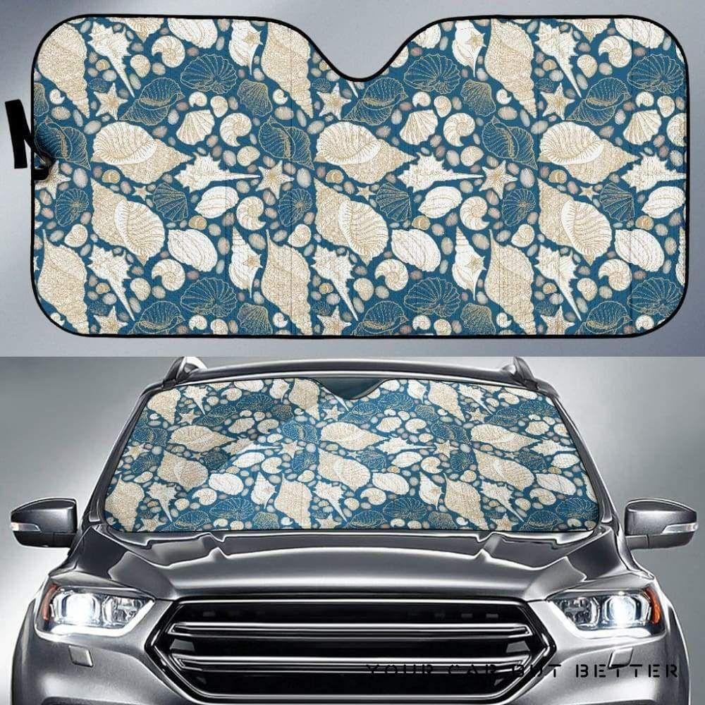 Shell Polynesian Tribal Pattern Car Auto Sun Shade Shell Polynesian Tribal Pattern Car Auto Sun Shade