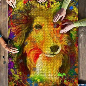 Shelties Shetland Sheepdog Dog Colorful Jigsaw Puzzle Set