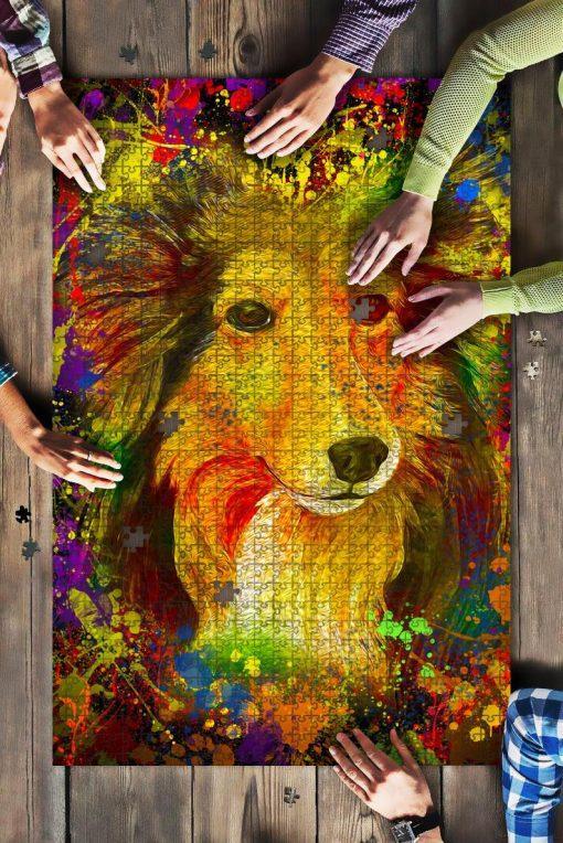 Shelties Shetland Sheepdog Dog Colorful Jigsaw Puzzle Set Shelties Shetland Sheepdog Dog Colorful Jigsaw Puzzle Set