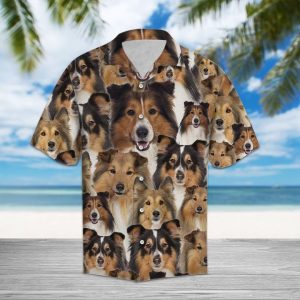 Shetland Sheepdog Hawaiian Shirt Summer Button Up