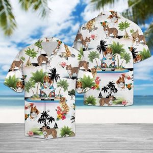 Shetland Sheepdog Vacation Hawaiian Shirt Summer Button Up