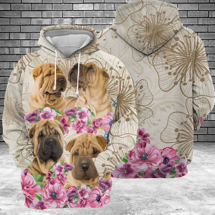Shiba Inu Flower 3D Printed Hoodie/Zipper Hoodie Shiba Inu Flower 3D Printed Hoodie/Zipper Hoodie