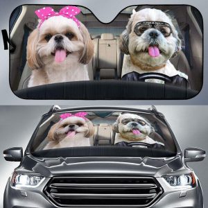 Shih Tzu Dog Driver Car Auto Sun Shade