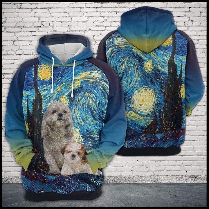 Shih Tzu Starry Night 3D Printed Hoodie/Zipper Hoodie Shih Tzu Starry Night 3D Printed Hoodie/Zipper Hoodie