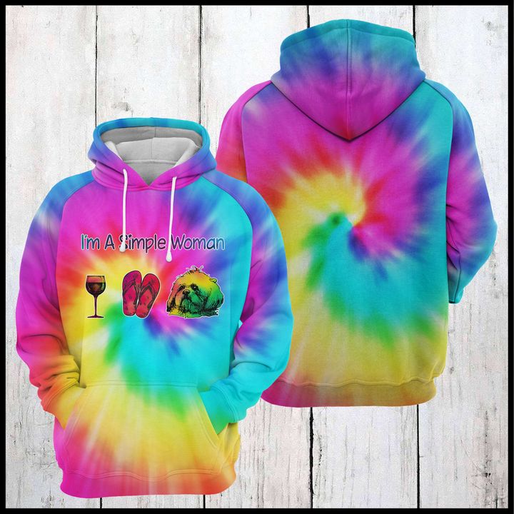 Shih Tzu Tie Dye 3D Printed Hoodie/Zipper Hoodie Shih Tzu Tie Dye 3D Printed Hoodie/Zipper Hoodie