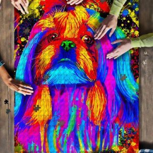 Shih Tzu Watercolor Art Jigsaw Puzzle Set