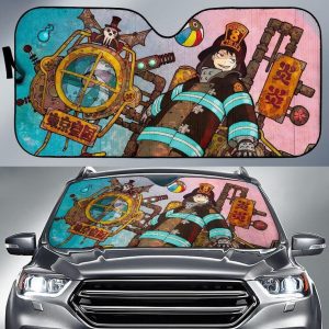 Shinra Kusakabe Fire Force Anime Car Auto Sun Shade