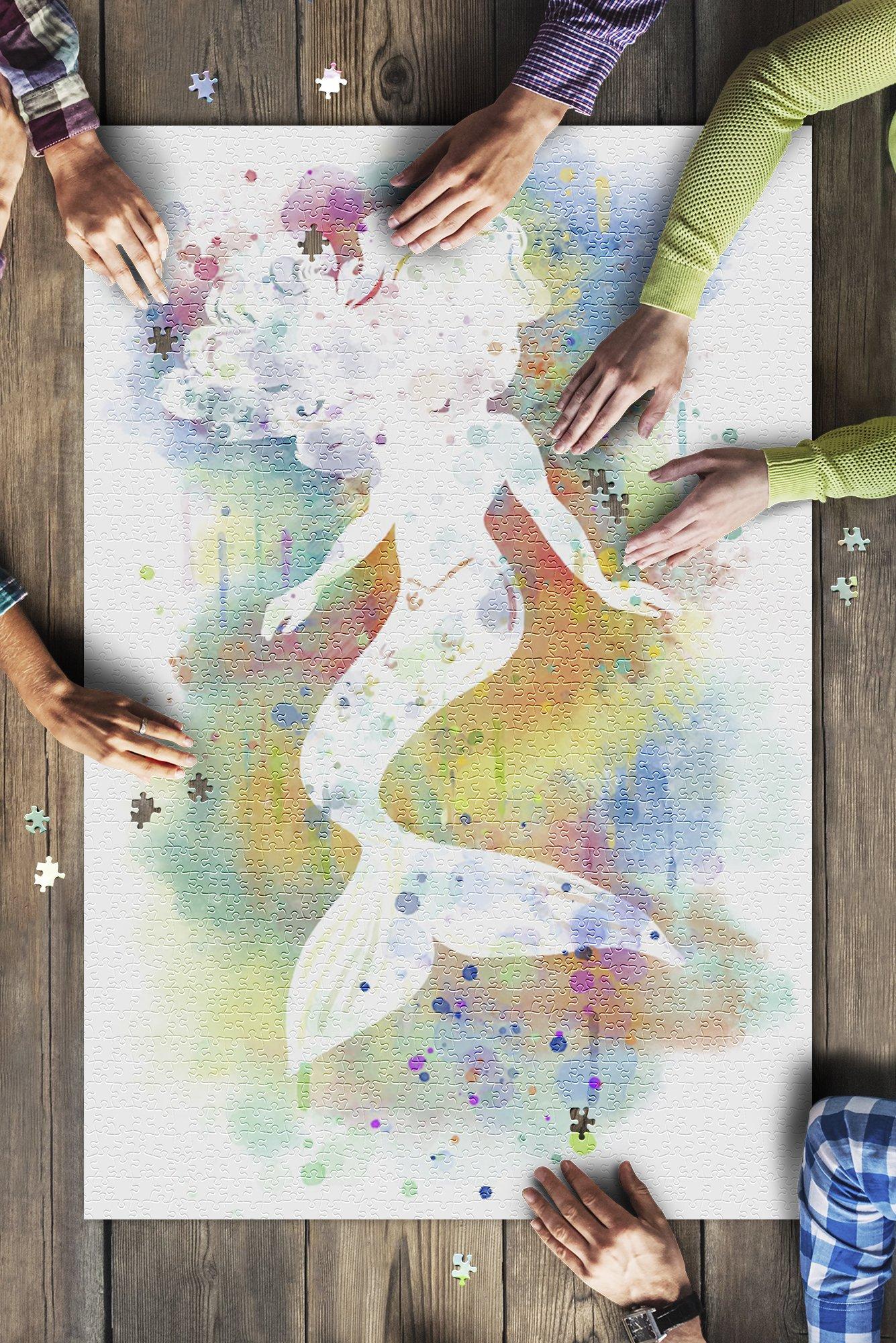 Silhouette Mermaid White Jigsaw Puzzle Set Silhouette Mermaid White Jigsaw Puzzle Set