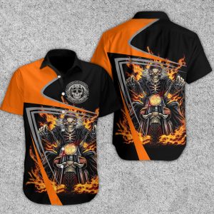 Skeleton Rider Hawaiian Shirt Summer Button Up