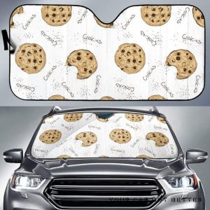 Sketch Style Cookie Pattern Car Auto Sun Shade