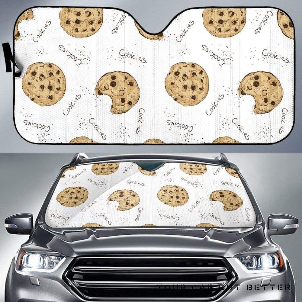 Sketch Style Cookie Pattern Car Auto Sun Shade Sketch Style Cookie Pattern Car Auto Sun Shade