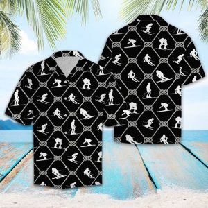 Skiing For Vacation Hawaiian Shirt Summer Button Up