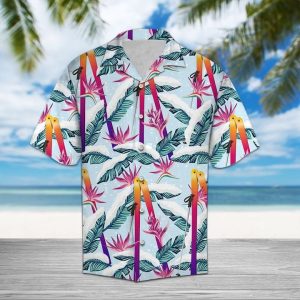 Skiing Palm Hawaiian Shirt Summer Button Up