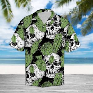 Skull And Cactus Hawaiian Shirt Summer Button Up