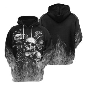 Skull Black Smoke 3D Printed Hoodie/Zipper Hoodie
