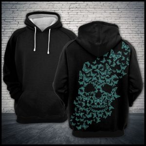 Skull Butterfly 3D Printed Hoodie/Zipper Hoodie