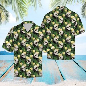 Skull Cactus Hawaiian Shirt Summer Button Up