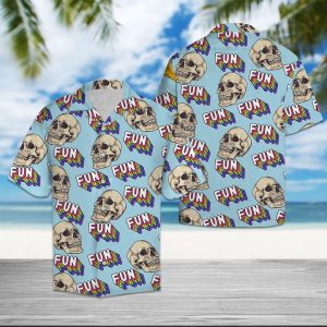 Skull Fun Summer Hawaiian Shirt Summer Button Up