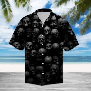 Skull Hawaiian Shirt Summer Button Up