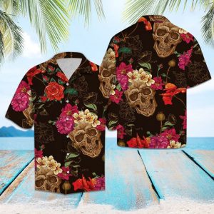 Skull Hawaiian Shirt Summer Button Up