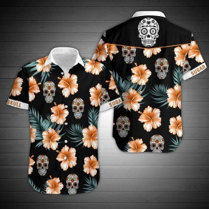 Skull Hawaiian Shirt Summer Button Up