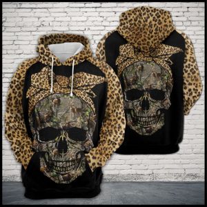 Skull Leopard Pattern 3D Printed Hoodie/Zipper Hoodie
