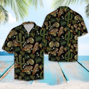 Skull Love Cactus Hawaiian Shirt Summer Button Up