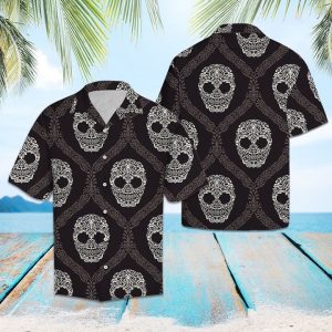 Skull Mandala Hawaiian Shirt Summer Button Up
