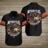 Skull Motorcycle Fire Chains Hawaiian Shirt Summer Button Up