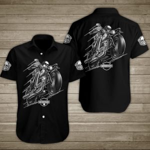 Skull Motorcycles Speed Hawaiian Shirt Summer Button Up