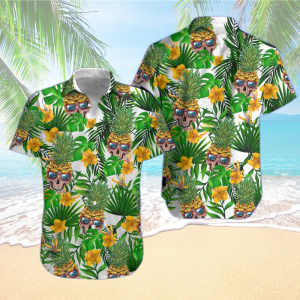 Skull Pineapple Hawaiian Shirt Summer Button Up