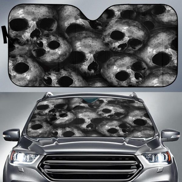 Skulls Death Dead Horrors Car Auto Sun Shade