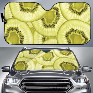 Sliced Kiwi Pattern Car Auto Sun Shade