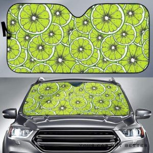 Slices Of Lime Pattern Car Auto Sun Shade