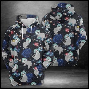 Sloth Astronut 3D Printed Hoodie/Zipper Hoodie