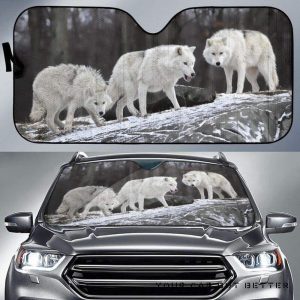 Snow Forest Wolf Car Auto Sun Shade