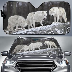 Snow Forest Wolfs Car Auto Sun Shade