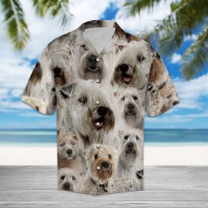 Soft Coated Wheaten Terrier Hawaiian Shirt Summer Button Up