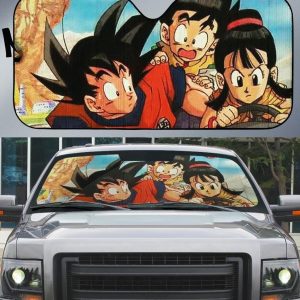 Son Goku And Friends Driving Car Dragon Ball Car Auto Sun Shade