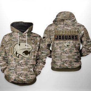 South Alabama Jaguars NCAA Camo Veteran 3D Printed Hoodie/Zipper Hoodie