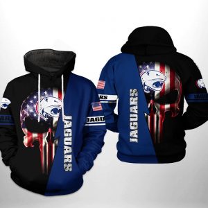 South Alabama Jaguars NCAA US Flag Skull 3D Printed Hoodie/Zipper Hoodie